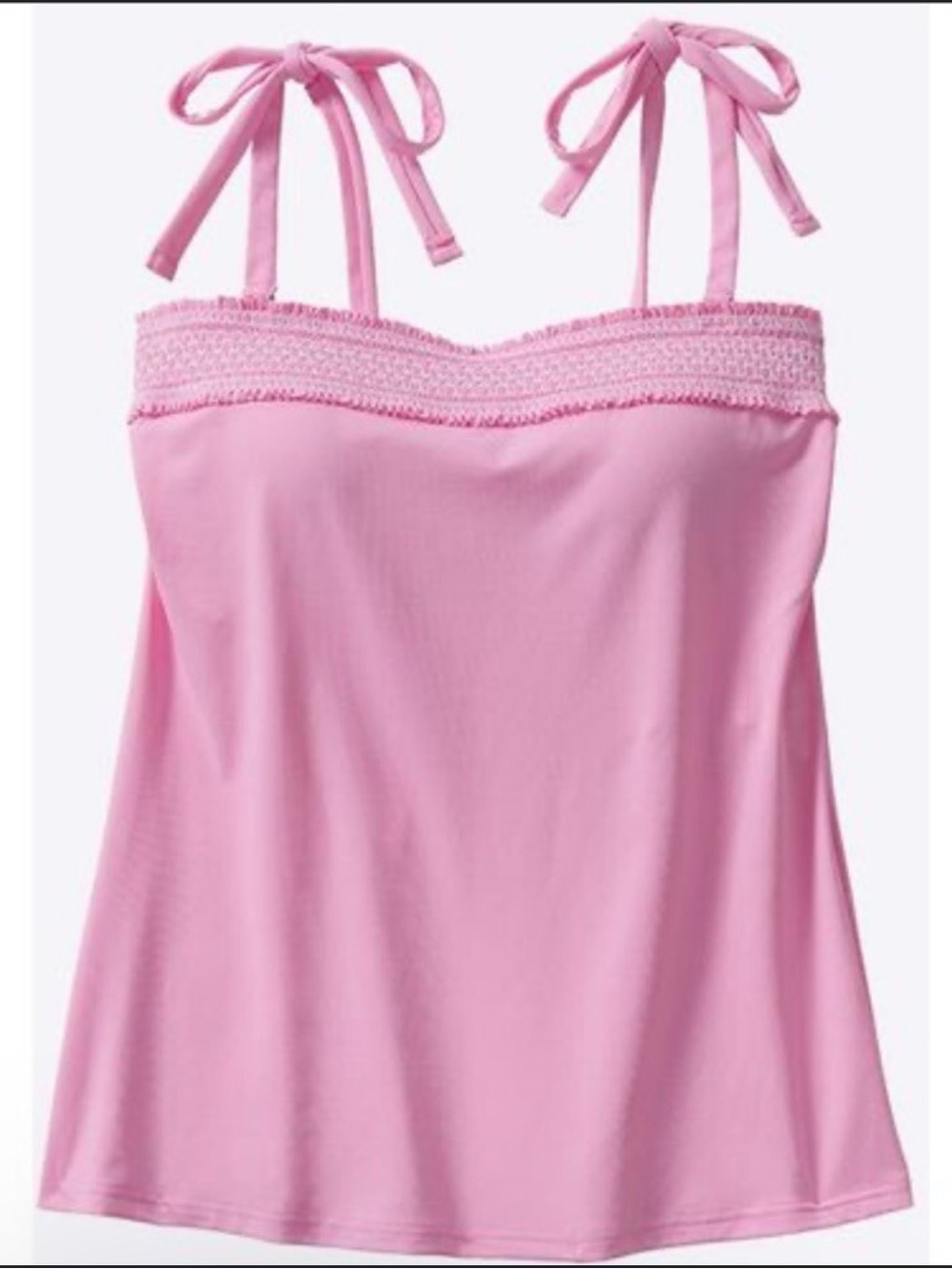 NWT Lands' End Draper James Pink Tie-Shoulder Tankini Swim Top size 26W